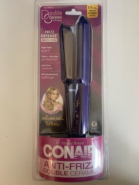 Conair Anti-Frizz Double Ceramic Micro Crimper - Purple/Black